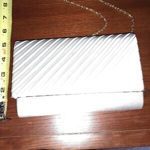 Dyeable White Clutch Purse with Option to Wear as an Over the Shoulder Purse
